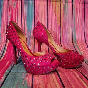 Pink Gianni Bini Heels With Stones